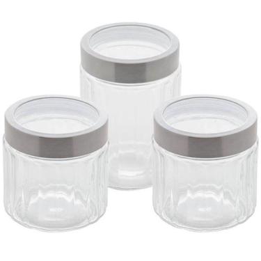 Imagem de Kit 3 Porta Mantimentos de Vidro Sydney Lyor 870ml e 1,2L Pote com Tam