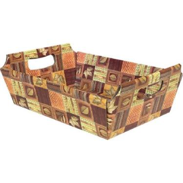 Imagem de Cesta de Papel Estampada Pequena 9X22X15CM - Pacote com 10 Unidades - 
