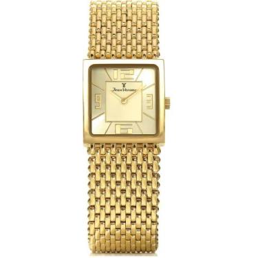 Imagem de Relógio Jean Vernier Caixa E Pulseira Em Aço Dia A Dia, Dourado