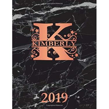 Imagem de Kimberly 2019: Personalized Name Weekly Planner 2019. Monogram Letter K Notebook Planner. Black Marble & Rose Gold Cover. Datebook Calendar Schedule