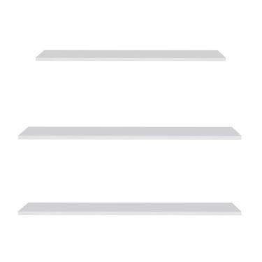 Imagem de Prateleira Flutuante Para Lavanderia Kit 3 Com Suporte Invisível Cp3 Yara Branco - Lumil