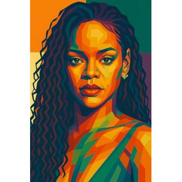 Imagem de The Hobby Planet Kits de pintura de diamante para adultos Rih Rih Rih Diamond Art Square Drill Arts and Crafts for Adults, Rih Merchandise DIY Diamond Dots Rihanna Gifts (30 x 40 cm-MP105, quadrado)