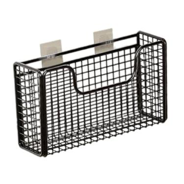 Imagem de Ｂｅｓｇａ Prateleira interna para porta de armário de cozinha, organizador de armário, prateleiras de ferro, prateleiras de armazenamento, porta-tempero de aço, Black S