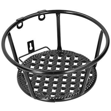 Imagem de Cestas Penduradas Decoração de Ferro Redondo Cabide Circular para Cesto de Cesto Cesta Flores Varanda, Plantadores Varanda para Grader (Preto)