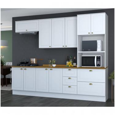 Imagem de Cozinha Completa 5 Peças 10 Portas 4 Gavetas Emily Espresso Móveis Branco Hp