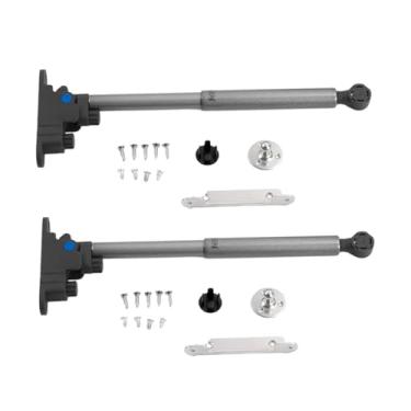 Imagem de Ioensy 2 peças de haste hidráulica para porta de armário, suporte de elevação a gás, suporte de elevação a gás, ferragens para móveis, Cinza