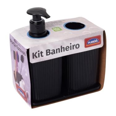 Imagem de Kit Banheiro, Dispenser e Porta Escova de Dentes Plasútil