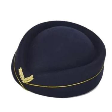 Imagem de Boina De Lã Da Moda Feminina, Chapéu De Aeromoça, Boné Uniforme Femini
