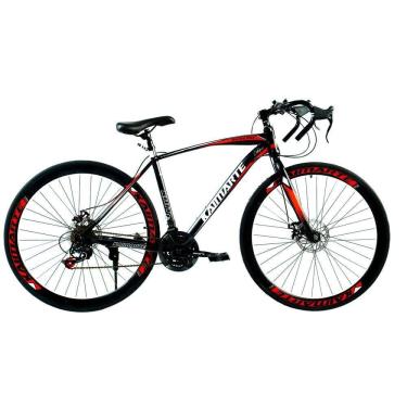 Imagem de Bicicleta Speed Sprint Aro 700 Bike 21 Vel Marchas Freio A Disco Quadro Aço Carbono Leve Resistente Cor Preto/vermelho - Wct Fitness