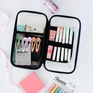 Imagem de Caixas Maple & Lark Bliss – Estojo rígido com zíper transparente para armazenamento – Estojo de plástico com zíper transparente de nível profissional, bolsa de higiene, organizador de viagem, bolsa de