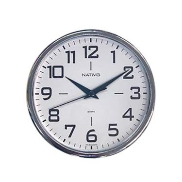 Imagem de Relógio Decorativo De Parede Moderno Chromo Branco - Icone Relogios