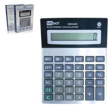 Imagem de Calculadora eletronica 12 digitos a pilha 18,5x14cm - MILENIO BRASIL