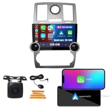 Imagem de Botões de exibição física CarPlay/Android Auto Autoradio FM Rádio Navegação veicular Pad Player GPS 10,1 polegadas QLED Touch Screen BT WiFi 2 Din Headunit Tablet para Chrysler 300C 2005-2007 Quad