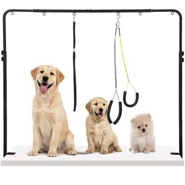 Imagem de WeGXY Braço de mesa de cuidados para cães em forma de U, braço de cuidados com braçadeira para cães pequenos, médios e grandes, armação de metal resistente com altura ajustável de 108 cm e largura