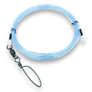 Imagem de Wahoo Shock Leader para trolagem de alta velocidade, teste de 113 a 181 kg disponível, rolamento de esferas premium giratório azul ou monofilamento transparente (azul claro, 136 kg)