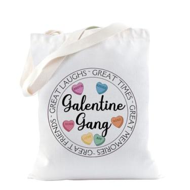 Imagem de TSOTMO Presente de galentiness Day Gang Galentine Tote Bag for Girl Gang Valentine Gift for Friend Valentine's Day, Bolsa Galentine