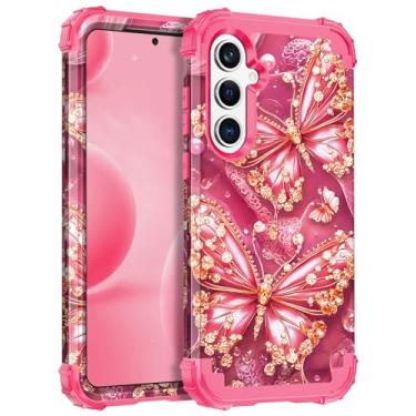 Imagem de Miqala Capa para Galaxy A55 5G/A35 5G, que brilha no escuro, três camadas, resistente, à prova de choque, proteção total de plástico rígido + capa protetora de silicone macio para Samsung Galaxy A55