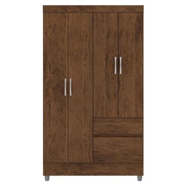 Imagem de Guarda-Roupa Solteiro 4 Portas 2 Gavetas com Pés Ideval