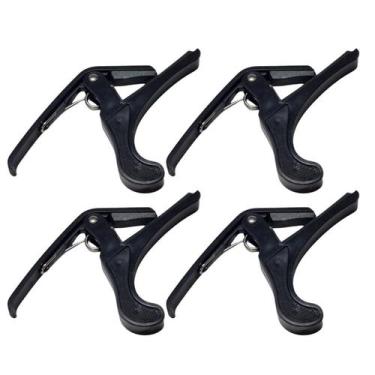 Imagem de Kit 4 Capotraste Violão Nylon Aço Guitarra Hook Abs Plástico