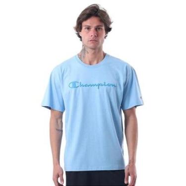 Imagem de Camiseta Manga Curta Champion Malhão Script Azul Claro-Masculino