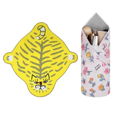 Imagem de GianiaChi Pano mágico autoadesivo | Protetor de lente de câmera + bolsa de armazenamento de cosméticos | Reutilizável, lavável, organizador dobrável | Estojo de viagem portátil para lentes, pincéis e