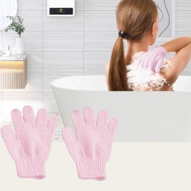 Imagem de Luva esfoliante dupla face, chuveiro colorido de nylon para homens e mulheres, massagem de spa de beleza, chuveiro de limpeza profunda da pele do corpo esfoliante descartável