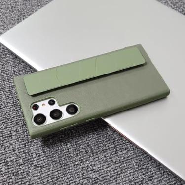 Imagem de Capa de pulseira de luxo para Samsung Galaxy S23 Ultra S22 Plus com alça de mão, capa de cor pura empresarial para Samsung S23ultra (para Samsung S22 Plus/verde)