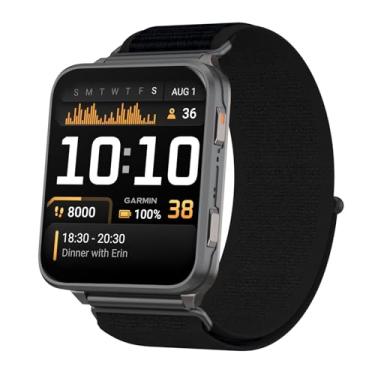 Imagem de Pulseira de nylon de 24 mm compatível com Garmin Venu X1/Coros Nomad, pulseira de trilha funciona com terminais de relógio de 24 mm (preto)