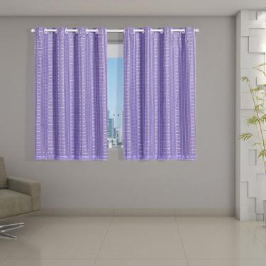 Imagem de Cortina Model M10 Blackout Com Voil Xadrez 2,00cm X 1,40cm - Eddi Casa