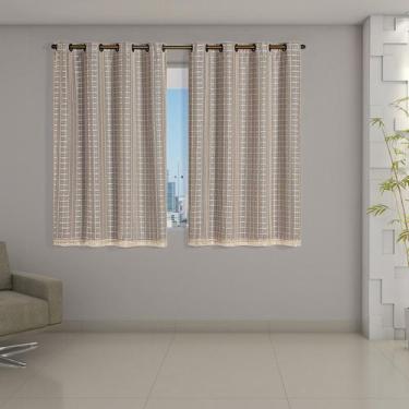 Imagem de Cortina Model M10 Blackout Com Voil Xadrez 2,00cm X 1,40cm - Eddi Casa