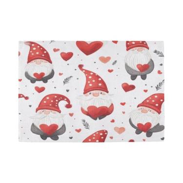 Imagem de Burbuja Jogo americano Valentine Gnomos, conjunto de 4, tapetes de mesa laváveis antiderrapantes, resistentes ao calor, para cozinha, mesa de jantar, ambientes internos e externos