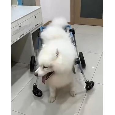 Imagem de Cadeira de rodas para cães com 4 rodas ajustáveis para cadeiras de rodas com suporte completo, recuperação de carro andador para animais de estimação grandes, médios e pequenos, suporte de perna de