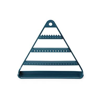 Imagem de Porta-joias brincos triangulares criativos suporte de exibição de joias brincos pendurados rack de armazenamento pequena caixa de armazenamento de joias exibição de joias (cor: azul marinho)
