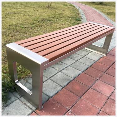 Imagem de Banco de metal bancos externos à prova de intempéries, banco de jardim para ambientes externos, bancos de pátio sem costas, banco de jardim para jardim, pátio, varanda, parque, quintal, B, 100 x 40 x