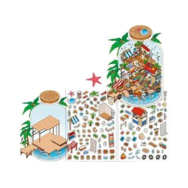 Imagem de Adesivo 3D DIY De Paisagem Marinha Kawaii, Cenário De Cabana Para Pres