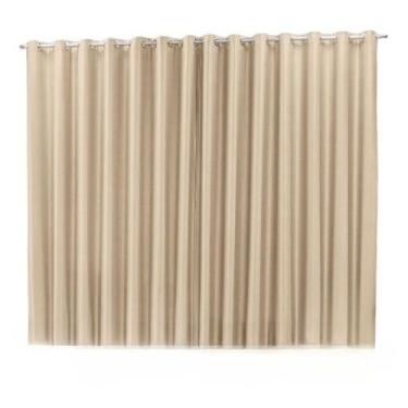 Imagem de Cortina oxford tecido 4,00x2,80 Para Varão Simples - Ludatex, Avelã