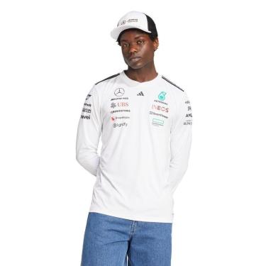 Imagem de Camisa Adidas Manga Longa Mercedes Amg Petronas Fórmula 1 Team White Driver Masculino-Masculino