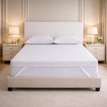 Imagem de Pillow Top para Colchão King Hybrid Plus Dupla Face 1600g 195x203x10cm Branco 1 Peça Al...