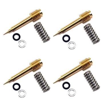 Imagem de Kit de carburador Kit de reconstrução de carburador para carberatura de parafuso de ajuste de taxa de combustível EJ650 W650 KZ750K VN750A ZX750 KZ VN ZX 750 K A F carburador de combustível para carberatura de parafuso de ajuste de taxa de combustível do carburador EJ650 W650 K (cor: 4 pçs)