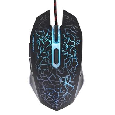 Imagem de Mouse para jogos com fio, ergonômico USB, 3200 DPI ajustável, mouse USB óptico RGB, para computador desktop/laptop/PC (preto)