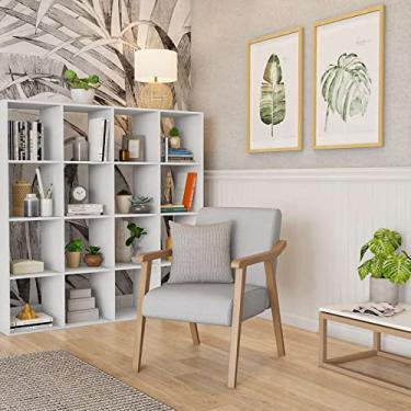 Imagem de Poltrona Fernanda Cinza e Natural