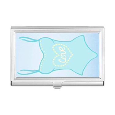 Imagem de Ilustração azul roupa de banho porta-cartões estojo bolso caixa carteira