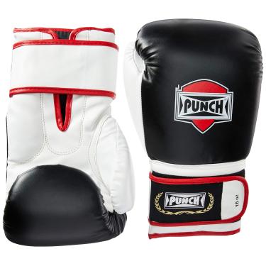 Imagem de Punch Luva De Boxe Importada 16 Onças, Unissex, Preta e Branca