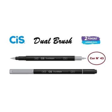 Imagem de Caneta Pincel Cis Dual Brush Pen Aquarelável 43 Cinza 3C