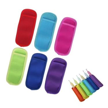 Imagem de 6 peças de suportes de picolé, sacos de picolé reutilizáveis, mangas anticongelantes, anticongelantes para picolés, capas anticongelantes