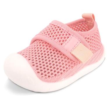 Imagem de Sapatos de primeira caminhada para bebês de 1 a 4 anos para crianças de 1 a 4 anos, sola macia, antiderrapante, malha de algodão, respirável, leve, material TPR sem cadarço, tênis para uso ao ar livre