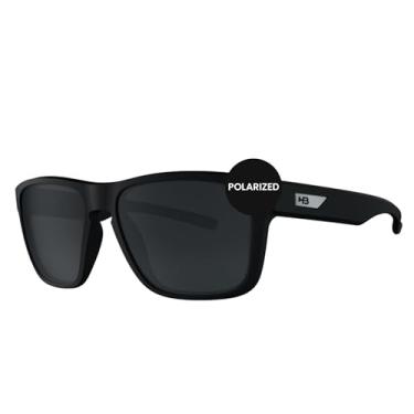 Imagem de HOT BUTTERED - Óculos de Sol HB H-BOMB - Proteção UV 100%, Óculos Escuros Masculino e Feminino, Armação e Hastes Resistentes - Preto Quadrado, Lente Polarizada