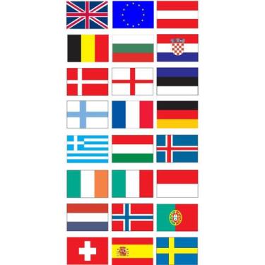 Imagem de Adesivos Bandeira Europa 9 X 6 Cm 24 Unidades - Design Off-Road