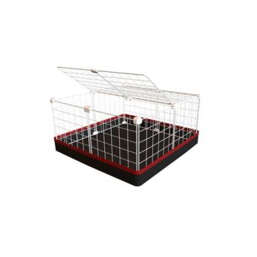 Imagem de Cercado Aramado Porquinho da Índia 60x60x30 Cm Branco com Teto e Bande