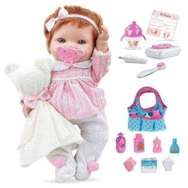 Imagem de Bebê Reborn Boneca Realista Menina Ruiva C/ Bolsinha Baby - Roma